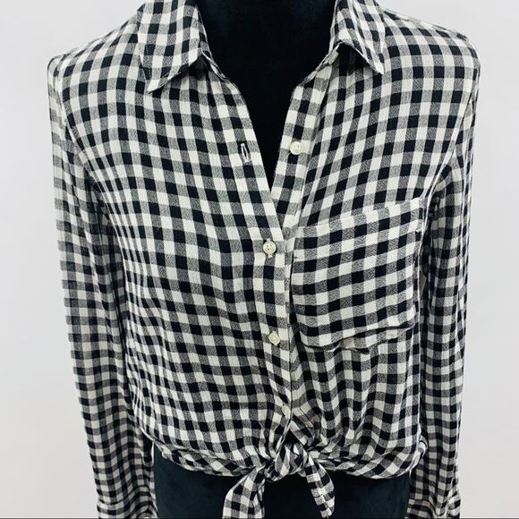 Abound Black & White Plaid Button Down Shirt - Picture 7 of 11